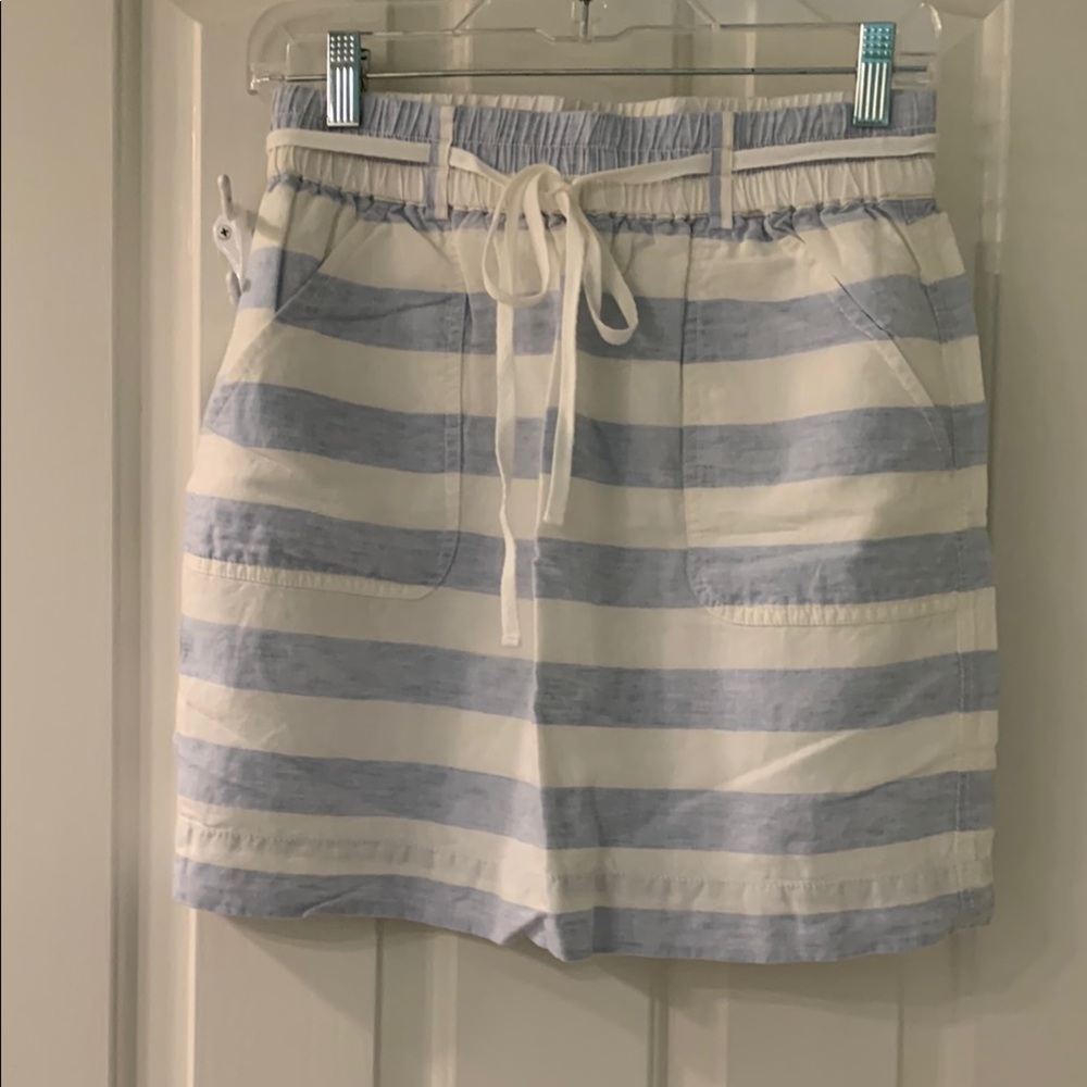 Blue and White Striped Women’s casual skirt